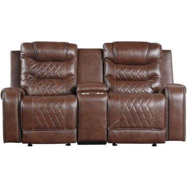 Putnam Brown Double Glider Reclining Loveseat