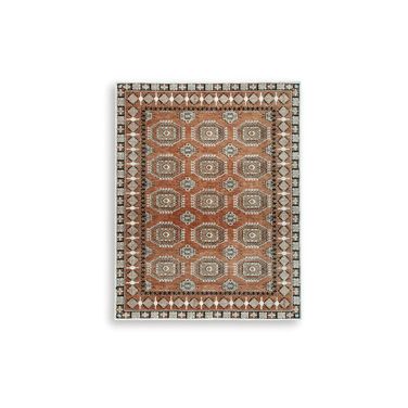 Qaabiz 7'8" x 10' Area Rug In Sienna/Ivory/Black