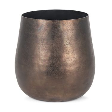 Quade Textured Large Metal Planter In Gold