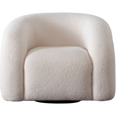 Quantum Swivel Accent Chair In Ivory Sherpa