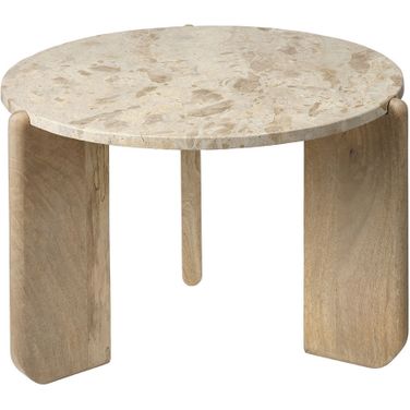Quarry Wood and Tendua Stone Coffee Table In Natural