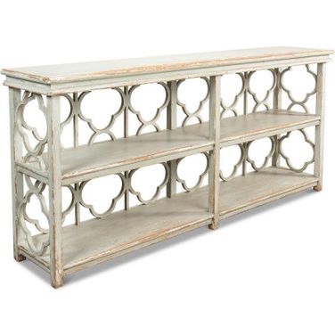 Quatrefoil Green Bookshelf Console Table