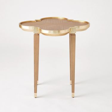 Quatrefoil Side Table In Brown