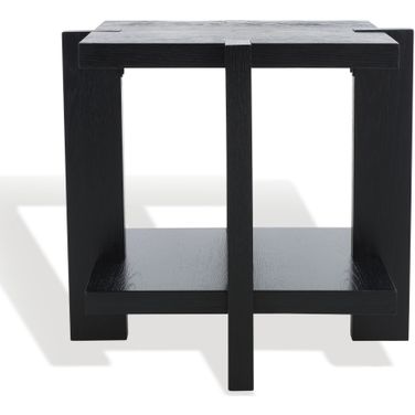 Quigley Square Wood Accent Table In Black