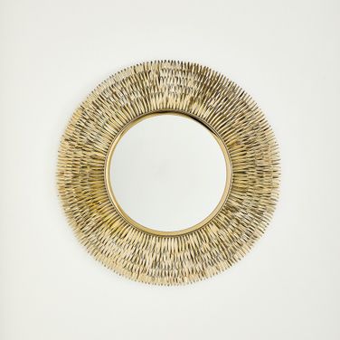 Quill Burst Mirror In Brass
