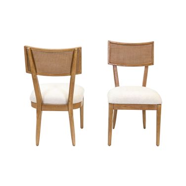 Quincey Wood Coastal Kitchen Dining Side Chairs Set of 2 In Brown