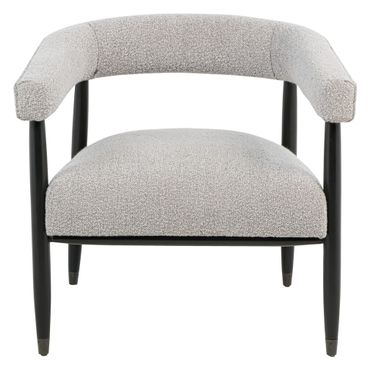 Quinn Arm Chair In Silver Boucle with Space Black Wood Frame