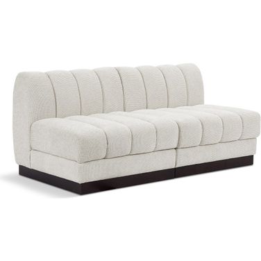 Quinn Chenille Fabric Modular Sofa In Cream