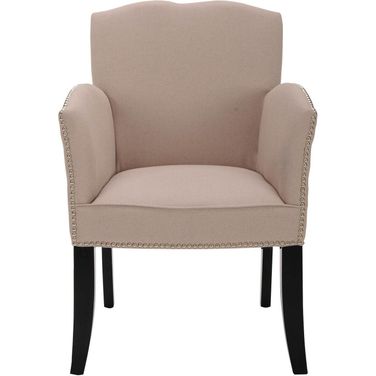 Rachel Arm Chair with Silver Nail Head in Taupe