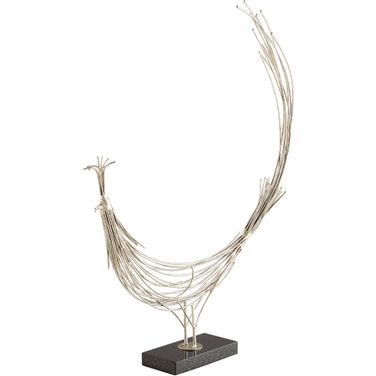 Racket Antique Silver Leaf Tailed Small Sculpture