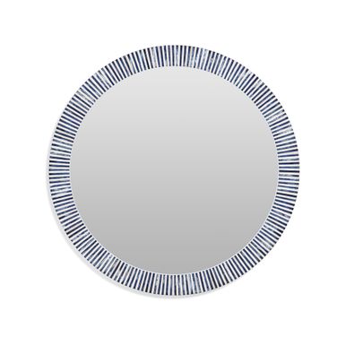 Radial Bone Wall Mirror In Blue