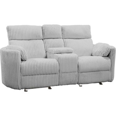 Radius Power Glider Reclining Console Loveseat In Grey