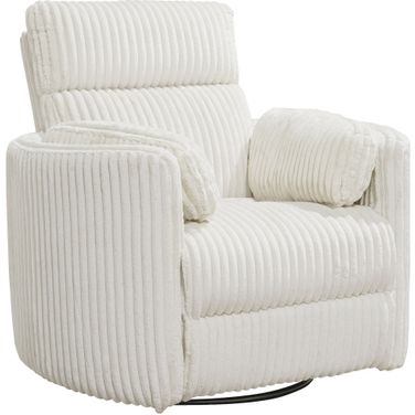 Radius Swivel Power Glider Recliner In Off White