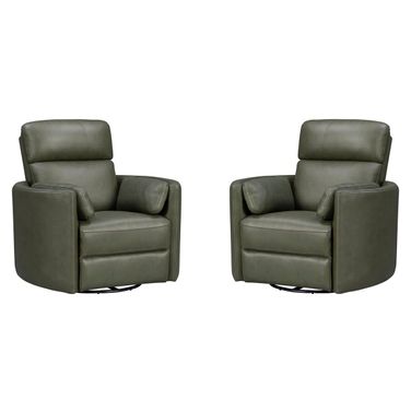Radius Swivel Power Glider Recliner Set of 2 In Lyric Sage