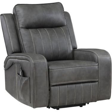Raelynn Upholstered Power Lift Recliner Chair In Grey