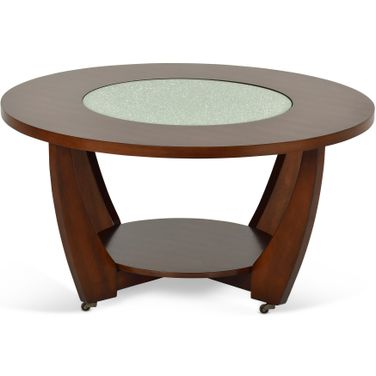 Rafael Merlot Cherry Cocktail Table with Casters