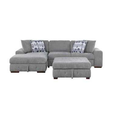 Raife 3-Piece Sectional with Left Chaise and Ottoman In Gray
