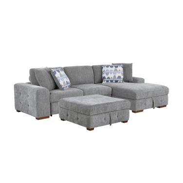 Raife 3-Piece Sectional with Right Chaise and Ottoman In Gray