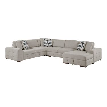 Raife 4-Piece Sectional with Right Chaise In Taupe