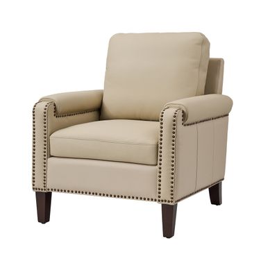 Raimund Genuine Leather Armchair In Beige