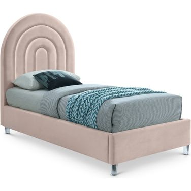 Rainbow Velvet Twin Bed In Pink