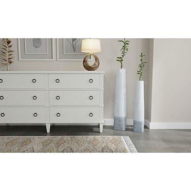 Raine 40 Inch Decorative Ceramic Floor Vase Large In White and Grey