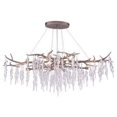 Rainier 6L Linear Chandelier In Silver Mist