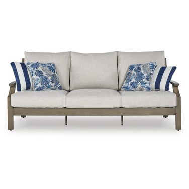 Rainier Ranch Outdoor Sofa with Cushion In Brown and Beige