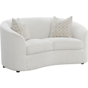 Rainn Upholstered Tight Back Loveseat Latte