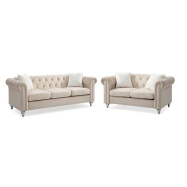 Raisa Living Room Set In Beige
