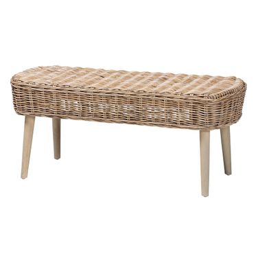 Raisa Wood Accent Bench In Grey