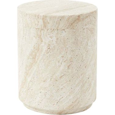 Ramble Series Modern Side End Table In Travertine