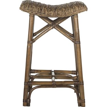 Ramiro Natural Brown Wicker Bar Stool