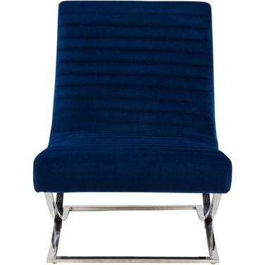 Ramsay Tufted Velvet Chair In Navy