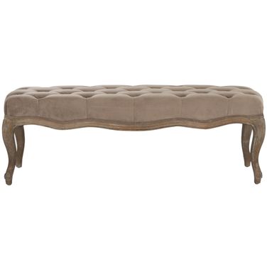 Ramsey Mushroom Taupe and Pickled Oak Finish Bench