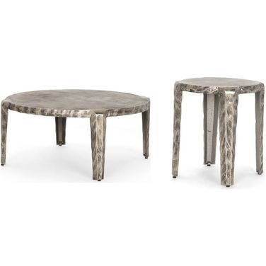 Randy Occasional Table Set In Nickel