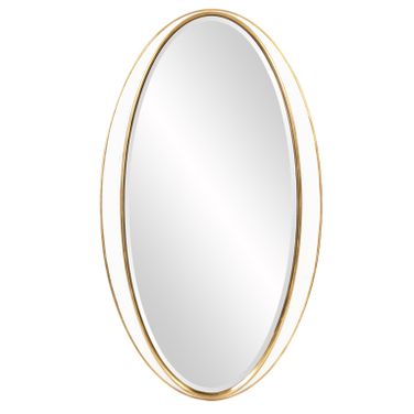 Rania Mirror In Gold and White