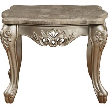 Ranita Marble and Champagne End Table