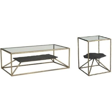 Ranol Occasional Table Set In Brass