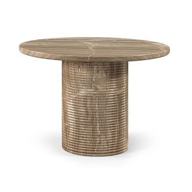 Rapallo 43 Inch Concrete Indoor and Outdoor Dining Table In Beige
