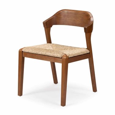 Rasmus Dining Rush Side Chair In Chestnut Wire-Brush