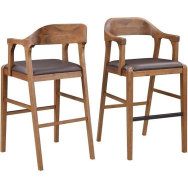 Rasmus Stationary Bar Stool In Chestnut Wire-Brush Finish