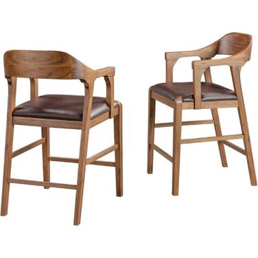 Rasmus Stationary Counter Stool In Chestnut Wire-Brush Finish