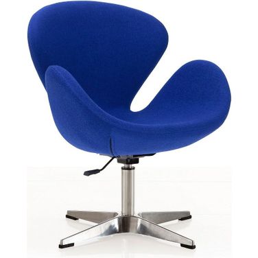 Raspberry Adjustable Swivel Chair in Blue and Polished Chrome