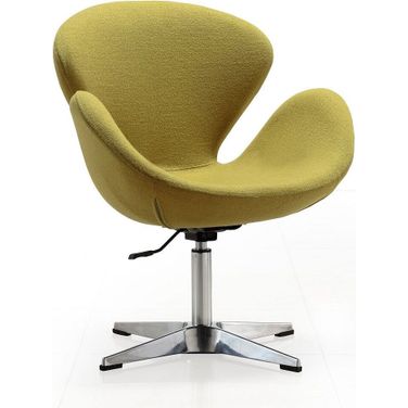 Raspberry Adjustable Swivel Chair in Green and Polished Chrome