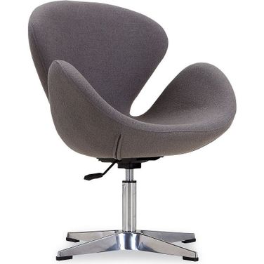 Raspberry Adjustable Swivel Chair in Grey and Polished Chrome