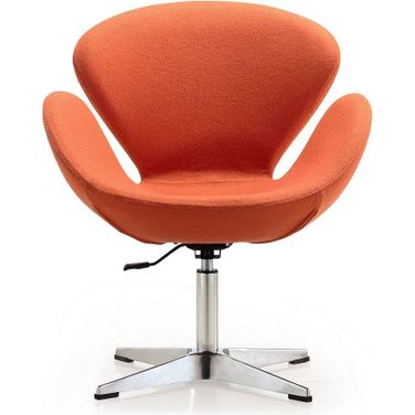 Raspberry Adjustable Swivel Chair in Orange and Polished Chrome