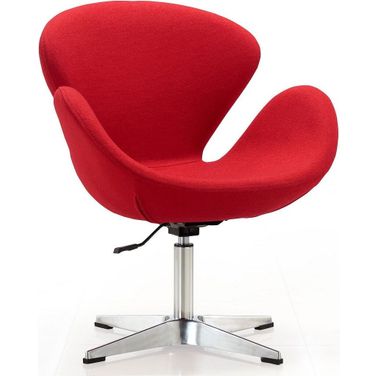 Raspberry Adjustable Swivel Chair in Red and Polished Chrome