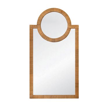 Rattan Wrapped Mirror In Brown
