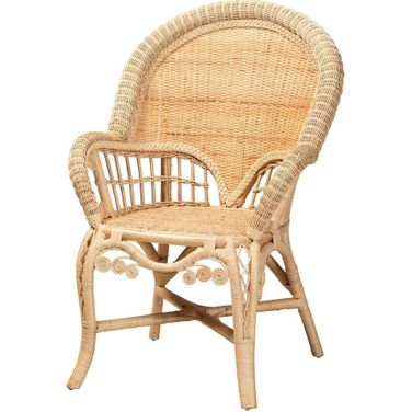 Ratu Rattan Accent Chair In Natural Brown